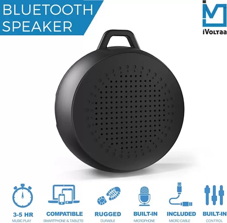 India Desire : Buy iVoltaa X1 Rugged 3 W Portable Bluetooth  Speaker (Black) at Rs. 499 from Flipkart [Regular Price Rs 799]